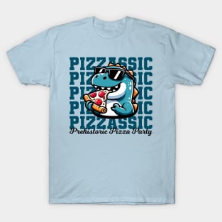 Pizzassic Prehistoric Pizza Party - Funny Dinosaur T-Shirt